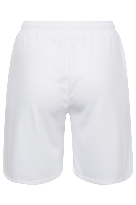 YOURS Plus Size White Jogger Shorts | Yours Clothing 6