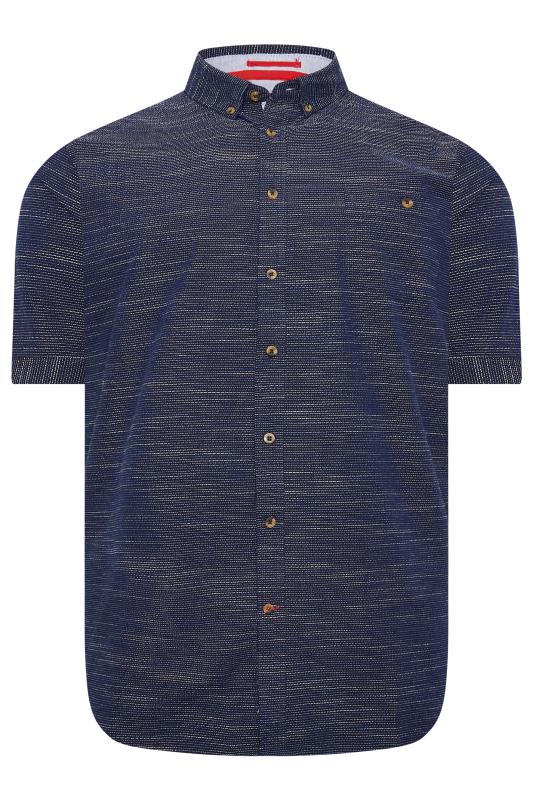 D555 Big & Tall Navy Blue Textured Shirt | BadRhino 3