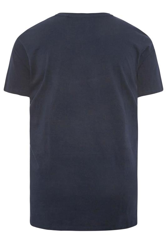 BadRhino Big & Tall Navy Blue Cut & Sew Chest Panel T-Shirt 4