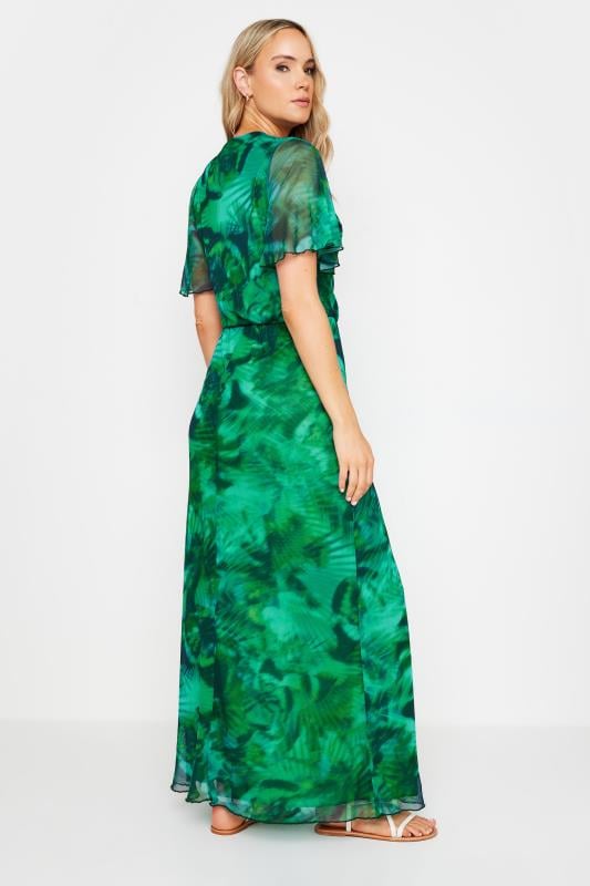 LTS Tall Green Palm Print Mesh Wrap Maxi Dress | Long Tall Sally 4