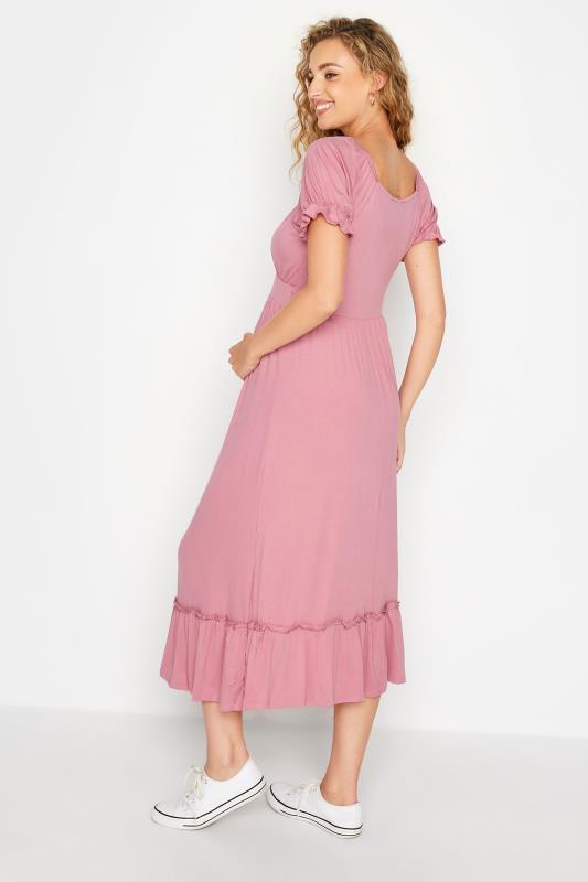 LTS Tall Maternity Dusky Pink Milkmaid Dress 3