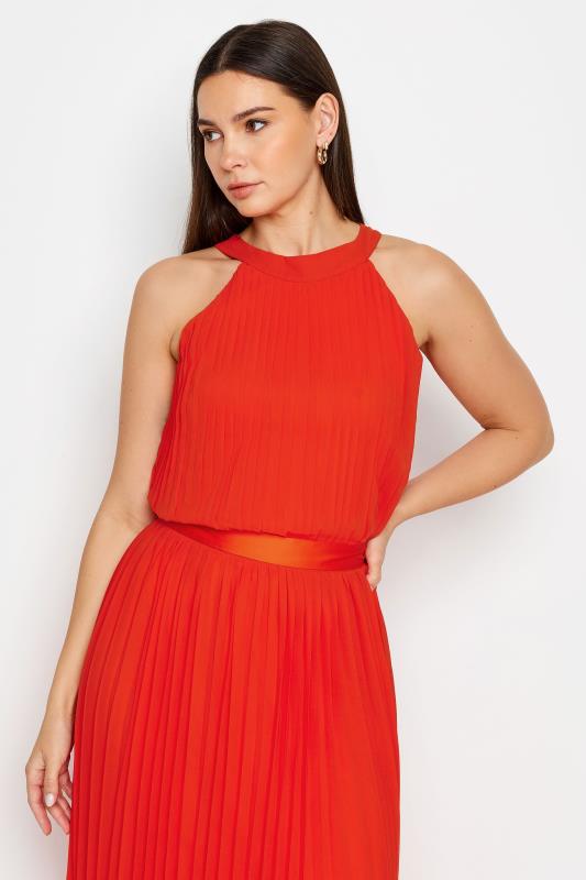 LTS Tall Womens Orange Halterneck Pleated Maxi Dress | Long Tall Sally 4