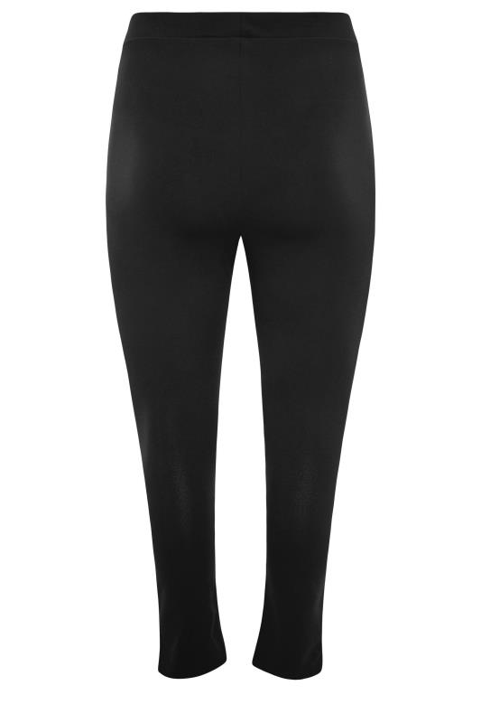 Plus Size Black Scuba Front Split Trousers | Yours Clothing 7