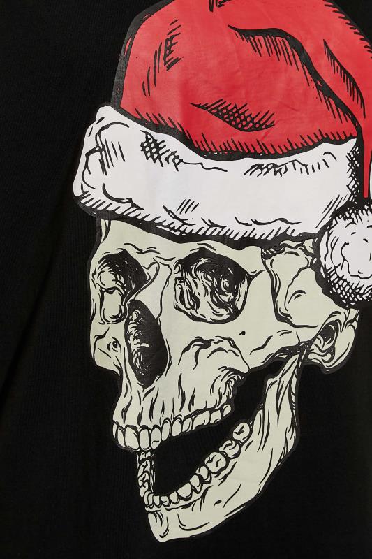 KAM Big & Tall Black Santa Skull Print T-Shirt | BadRhino 2