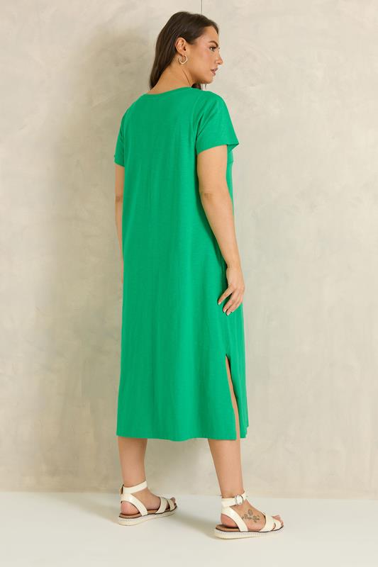 EVANS Plus Size Green Premium Cotton Dress | Evans 2