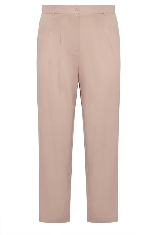 YOURS LONDON Plus Size Dusky Pink Pleat Front Wide Leg Trousers | Yours Clothing 5