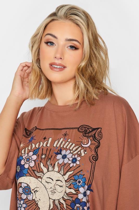 YOURS Plus Size Rust Orange 'Good Things' Boxy T-Shirt | Yours Clothing 4