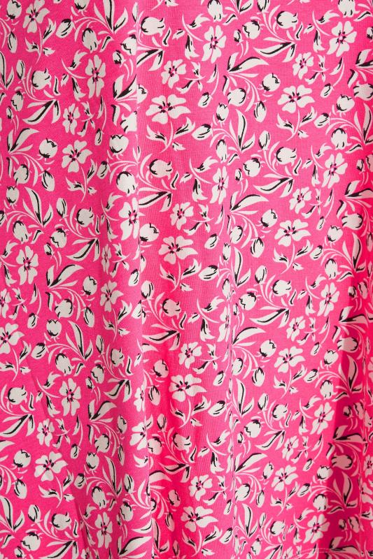 Plus Size Pink Floral Open Back Hanky Hem Vest Top | Yours Clothing 4