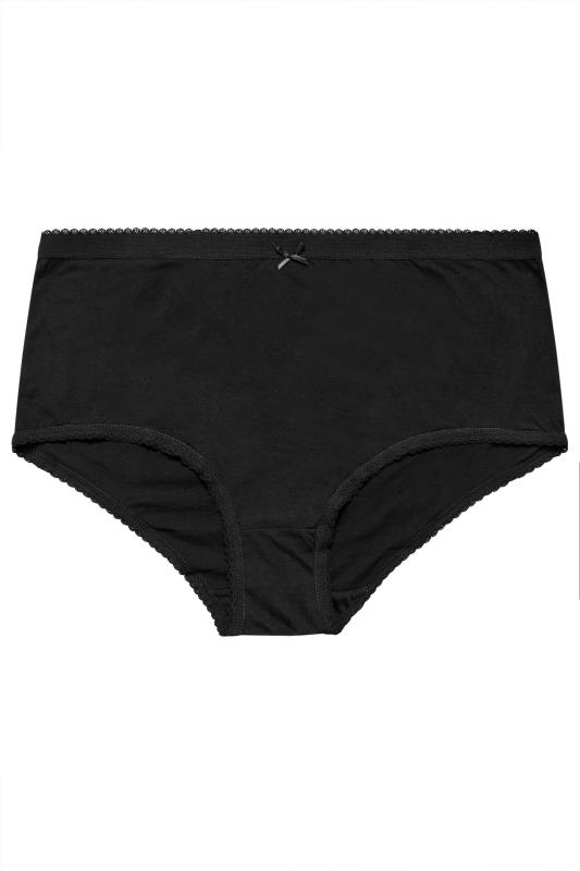 YOURS 5 PACK Plus Size Black & Purple High Waisted Full Briefs | Yours Clothing 5