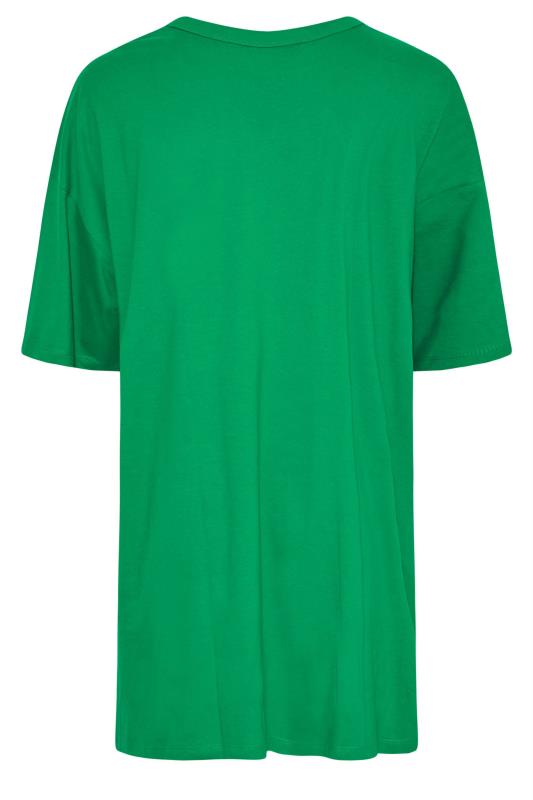Plus Size Green Oversized Tunic T-Shirt Dress | Yours Clothing 7