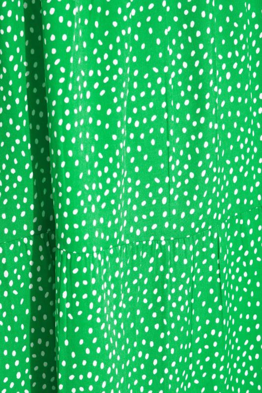 LIMITED COLLECTION Curve Green Spot Print Square Neck Dress 5