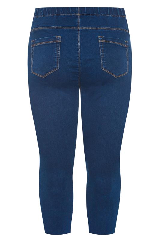 Plus Size Blue Cropped JENNY Jeggings | Yours Clothing  4