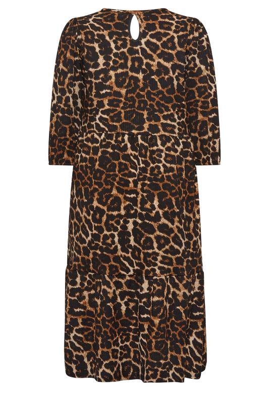 Plus Size Black Leopard Print Fril Hem Dress | Yours Clothing 7