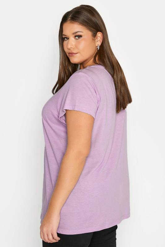 Curve Lilac Purple Short Sleeve T-Shirt 3