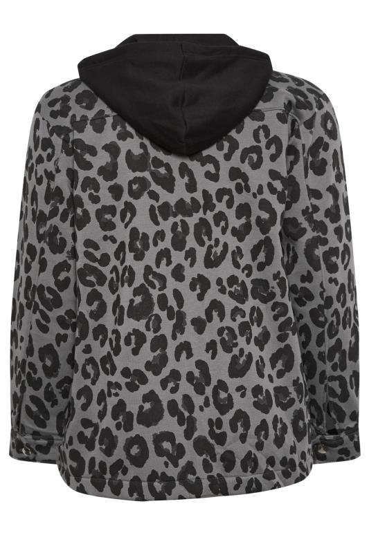YOURS Plus Size Leopard Print Hooded Shacket | Yours Clothing 7