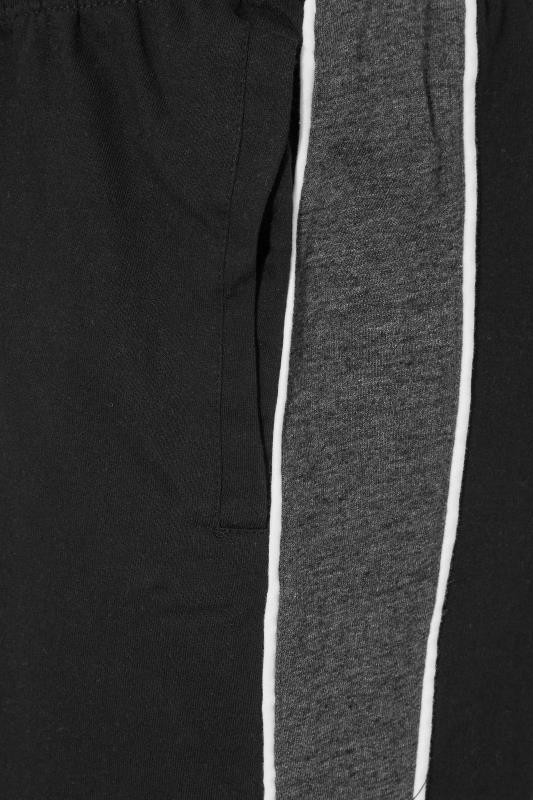 D555 Big & Tall Black 'Couture' Slogan Elasticated Waist Jogger Shorts 5
