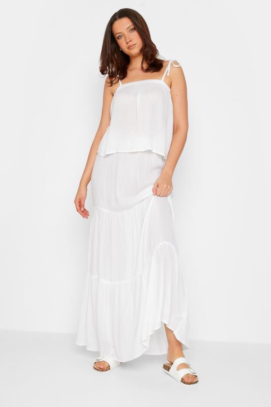 LTS Tall White Tiered Maxi Skirt | Long Tall Sally  2