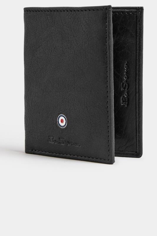  Grande Taille BEN SHERMAN Black Leather 'Webbe' Slimfold Wallet