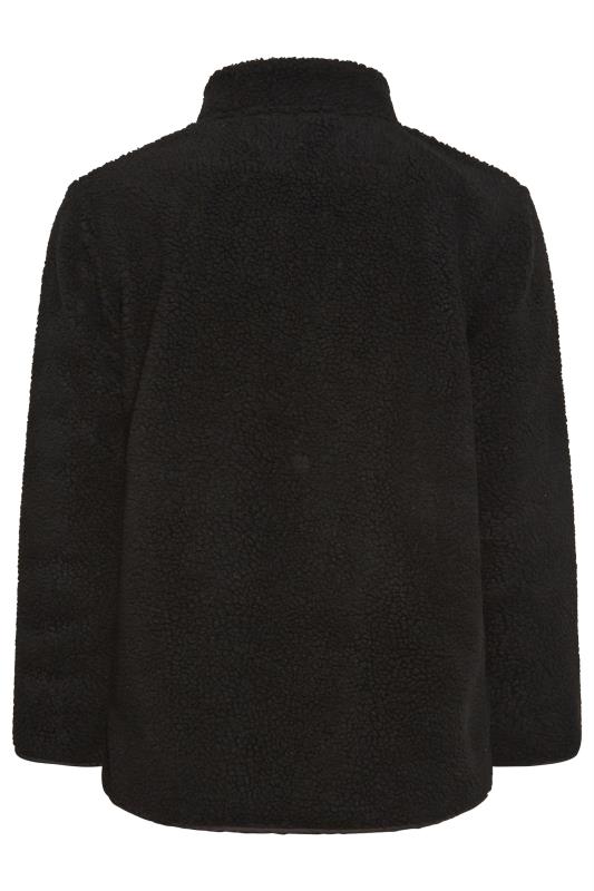 YOURS Plus Size Black Pocket Teddy Fleece Jacket | Yours Clothing 8