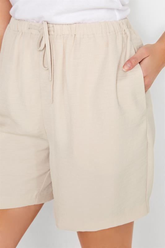 LTS Tall Women's Natural Brown Linen Blend Shorts | Long Tall Sally 3
