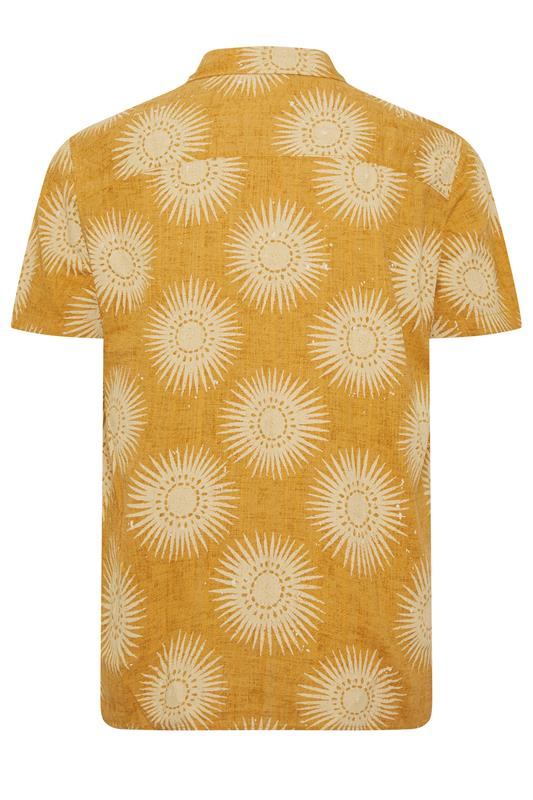 JACK & JONES Big & Tall Amber Brown Sun Print Resort Shirt | BadRhino 4