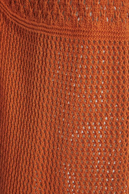 Curve Brown Crochet Sleeveless Maxi Cardigan 4