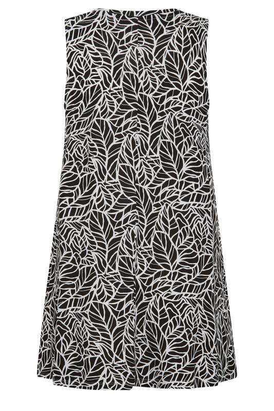 YOURS Plus Size Black Leaf Print Swing Vest Top | Yours Clothing  6