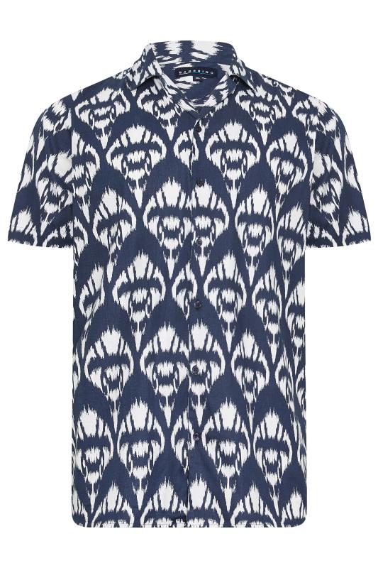 BadRhino Big & Tall Navy Blue Abstract Print Shirt | BadRhino 2