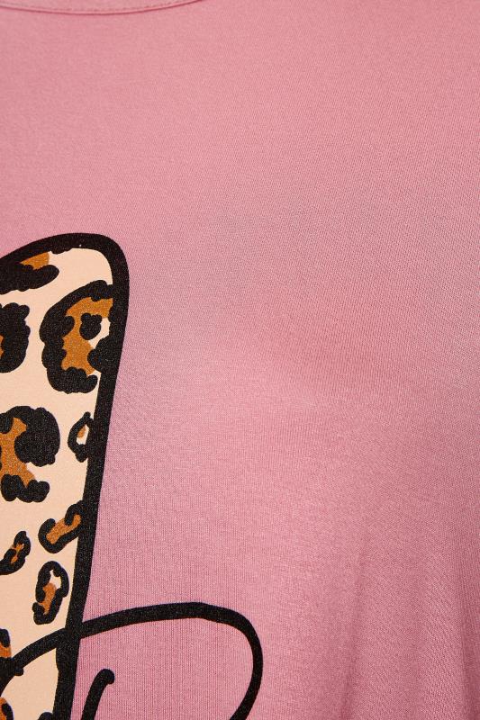 LIMITED COLLECTION Pink 'Be Kind' Leopard Print T-Shirt_S.jpg
