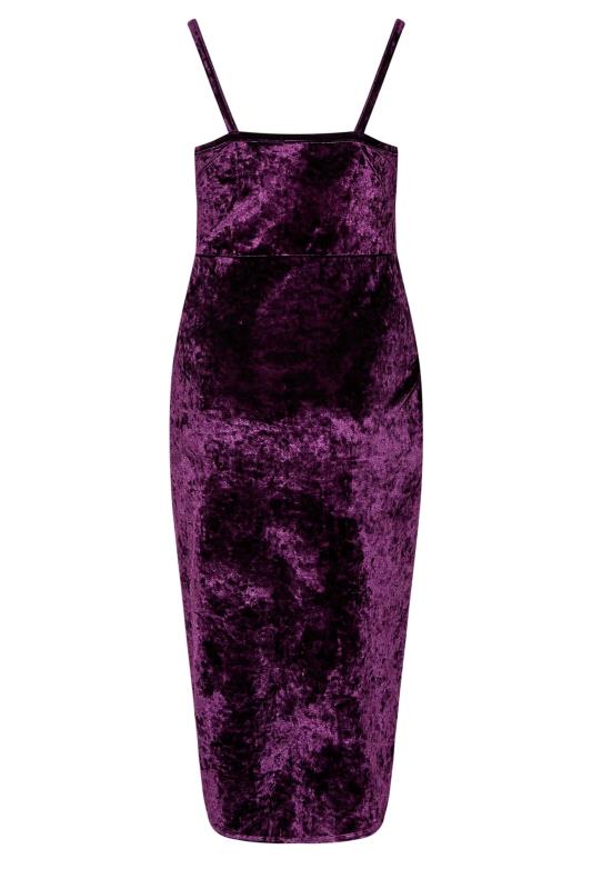 YOURS LONDON Plus Size Purple Velvet Bodycon Wrap Dress | Yours Clothing 7