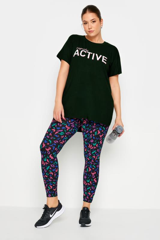 YOURS ACTIVE Plus Size Black 'Vaguely Active' Top | Yours Clothing 2
