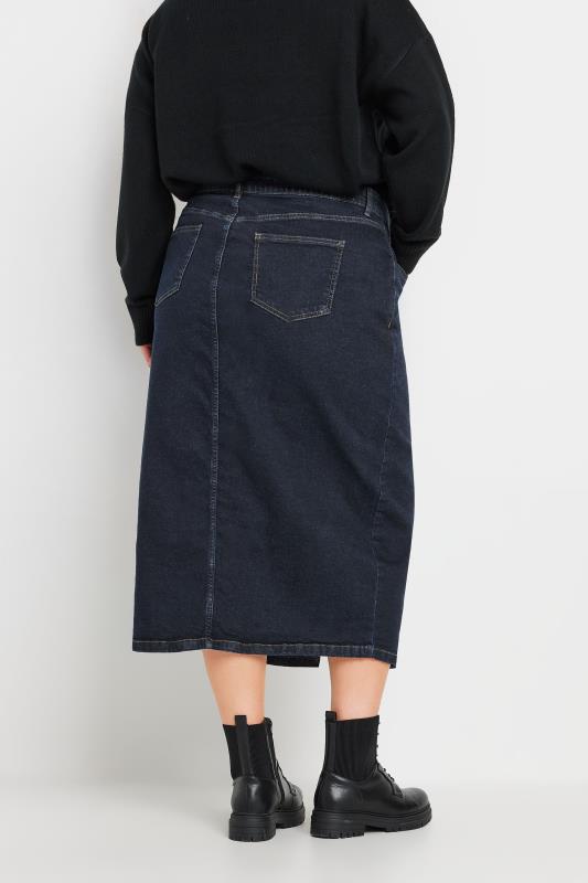 YOURS Plus Size Indigo Blue Stretch Denim Midaxi Skirt | Yours Clothing 5