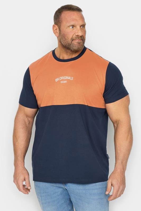  Grande Taille BadRhino Blue & Orange 'Originals' Short Sleeve T-Shirt