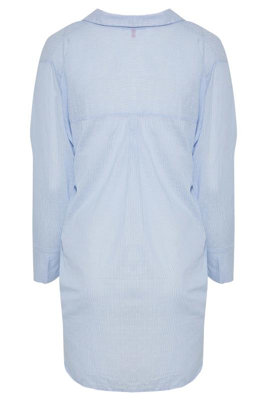 Plus Size Light Blue Pocket Oversized Shirt | Yours Clothing 8