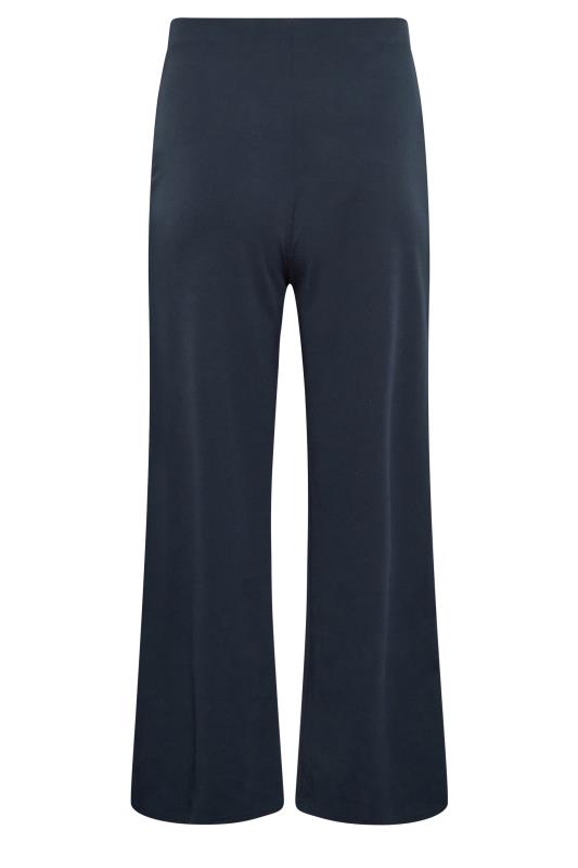 PixieGirl Navy Blue Button Front Wide Leg Trousers | PixieGirl 6