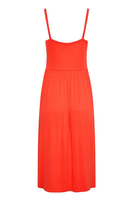 Petite Orange Button Front Cami Dress | PixieGirl 7