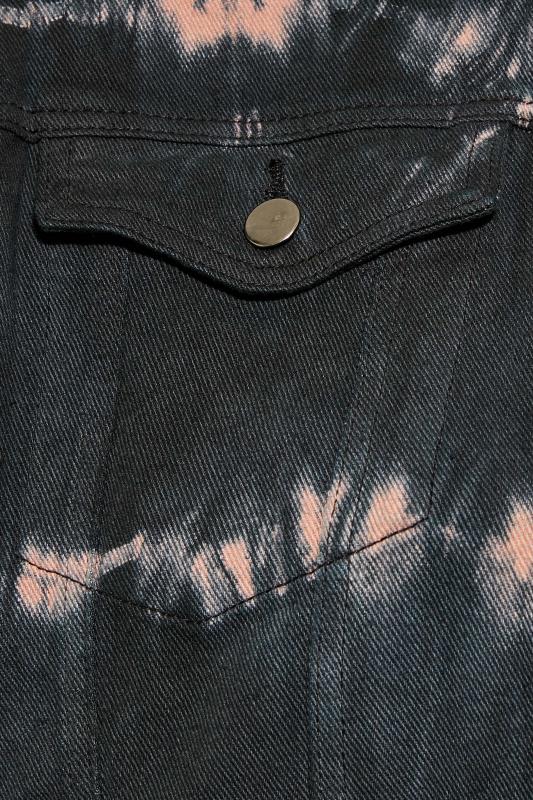 LIMITED COLLECTION Plus Size Black Tie Dye Denim Jacket | Yours Clothing 5