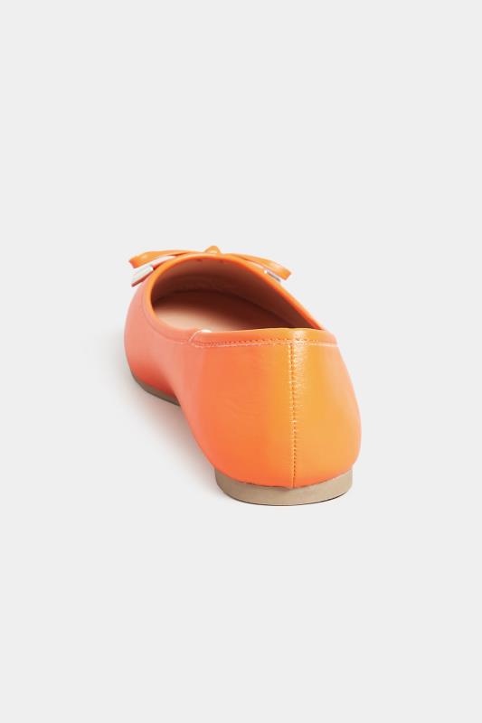 Orange Ballerina Pumps In Wide E Fit & Extra Wide EEE Fit| Yours Clothing 4