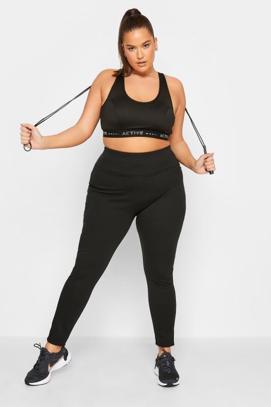 YOURS ACTIVE Plus Size Black Sports Bra | Yours Clothing  2