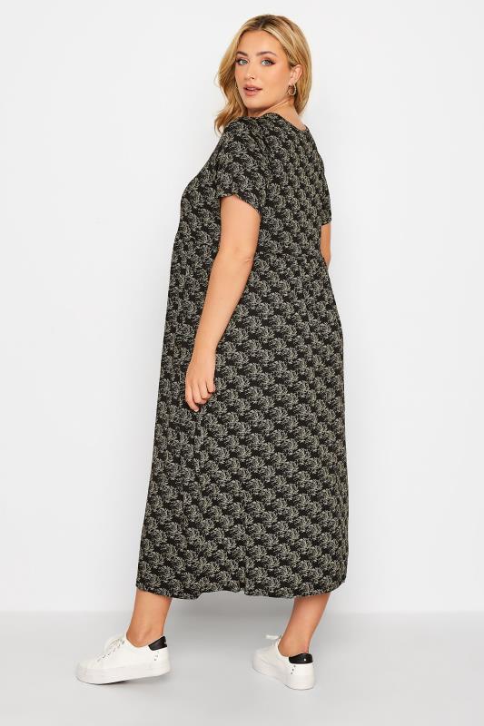 Curve Black Swirl Print Pocket Maxi Dress | Yours Clothing 3