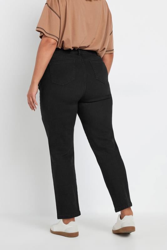 YOURS Plus Size Black Mom Jeans | Yours Clothing  3