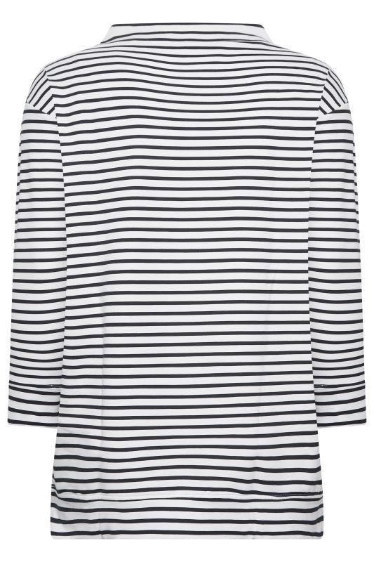 YOURS Plus Size Curve White & Black Stripe Anchor Print Sweatshirt | Yours Clothing  7