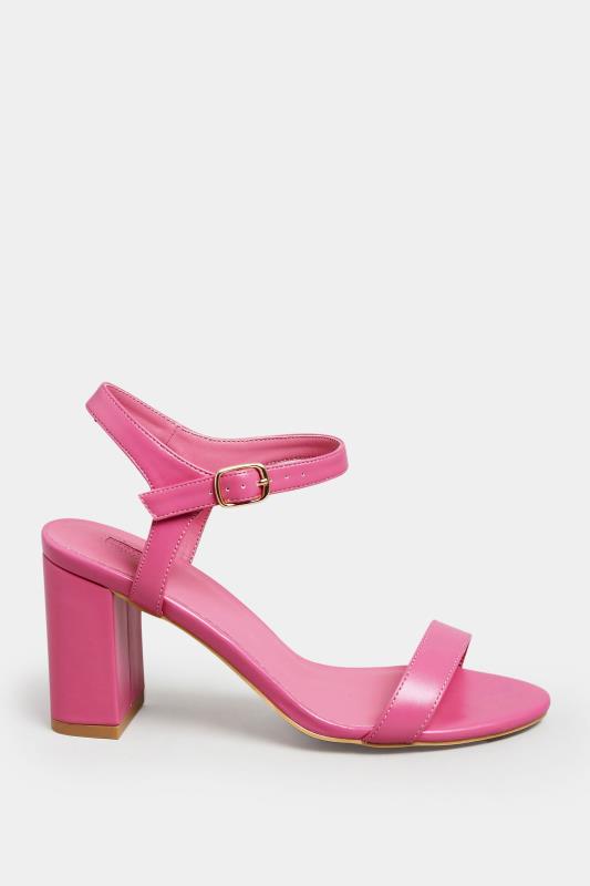 LIMITED COLLECTION Pink Block Heel Sandal In Wide E Fit & Extra Wide Fit | Yours Clothing 3