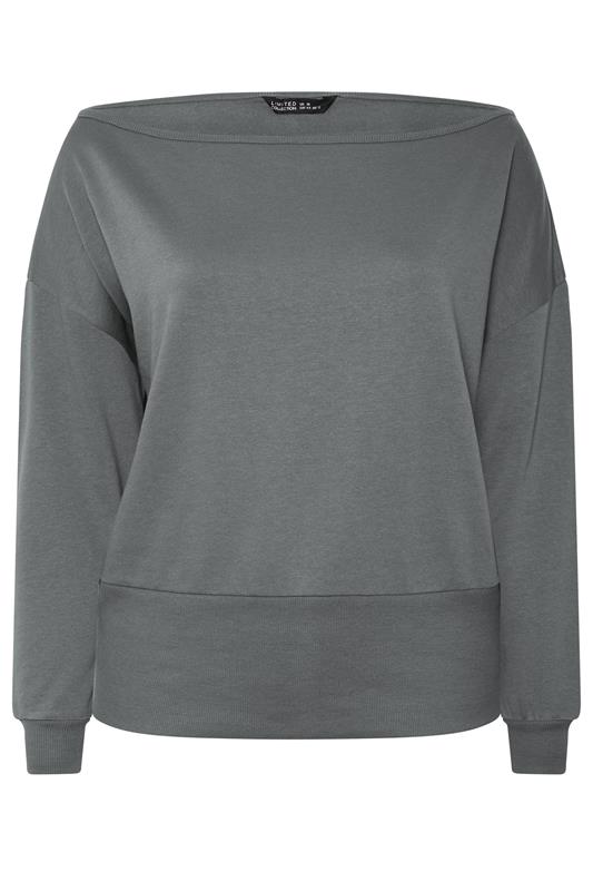 LIMITED COLLECTION grijze sweatshirt met wijd uitgesneden hals