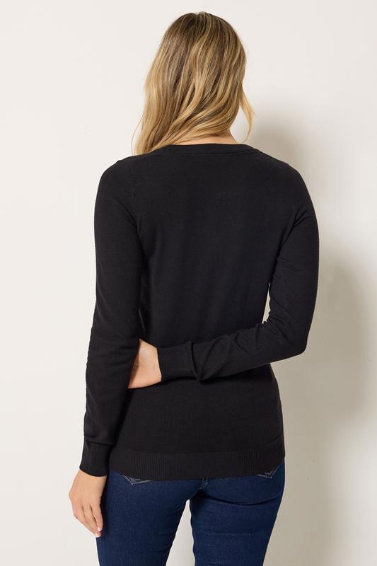 LTS Tall Black Knit V-Neck Jumper | Long Tall Sally 2