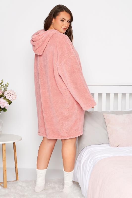 Plus Size Pink Snuggle Hoodie | Yours Clothing 2