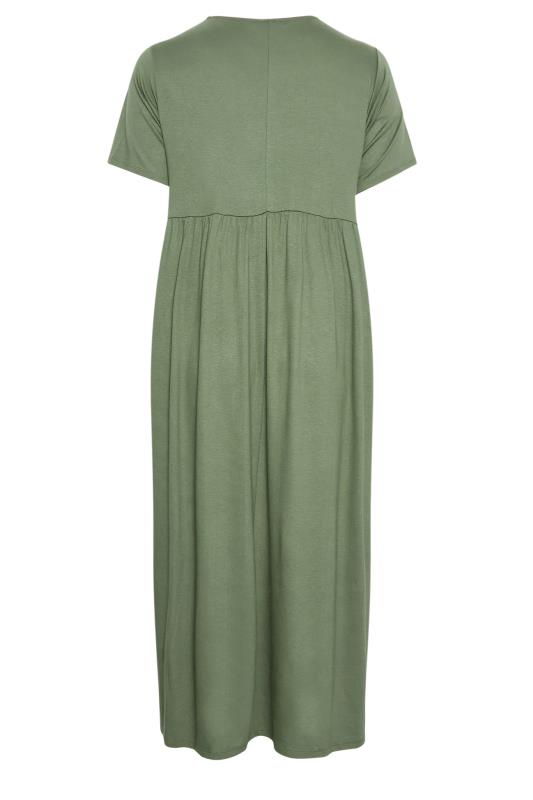 LIMITED COLLECTION Plus Size Khaki Green Pocket Maxi Dress | Yours Clothing 7
