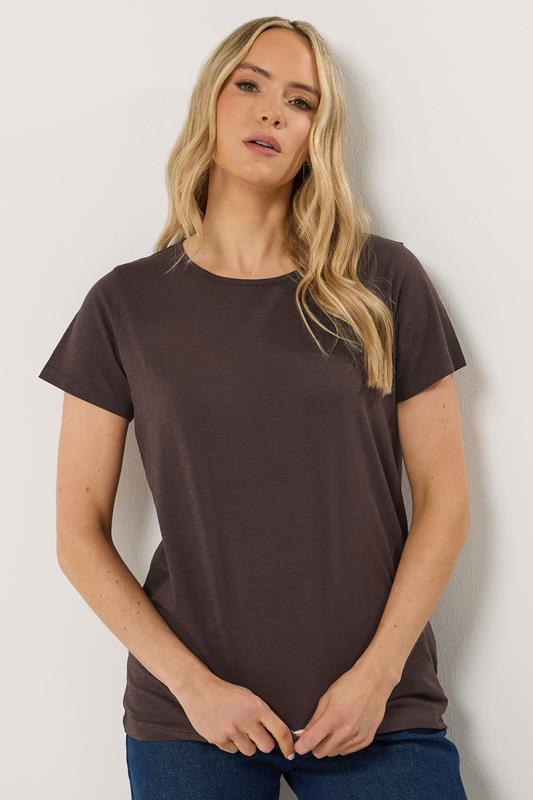 LTS Tall 3 PACK Women's Chocolate Brown & Light Blue Cotton V-Neck T-Shirts | Long Tall Sally 4