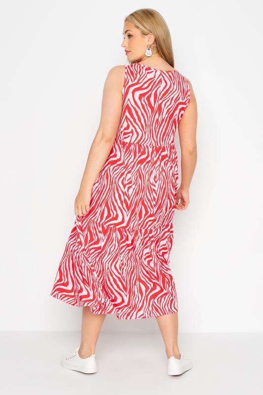Curve Pink Zebra Print Sleeveless Midaxi Dress 3