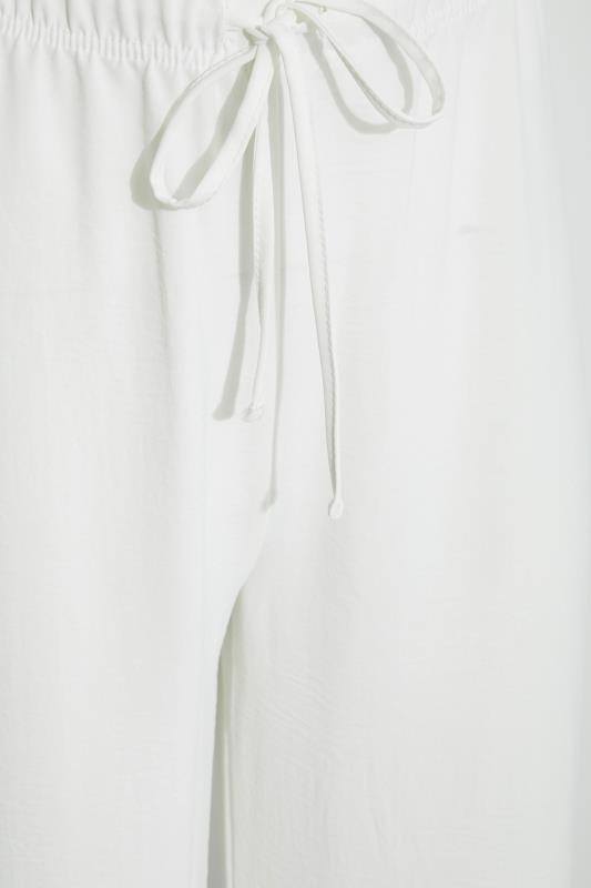 LTS Tall White Crepe Wide Leg Trousers 3